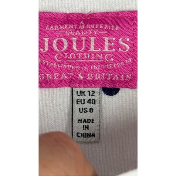 JOULES Great Britain White Floral & Polka Dot Dress Size 8 - Picture 3 of 9